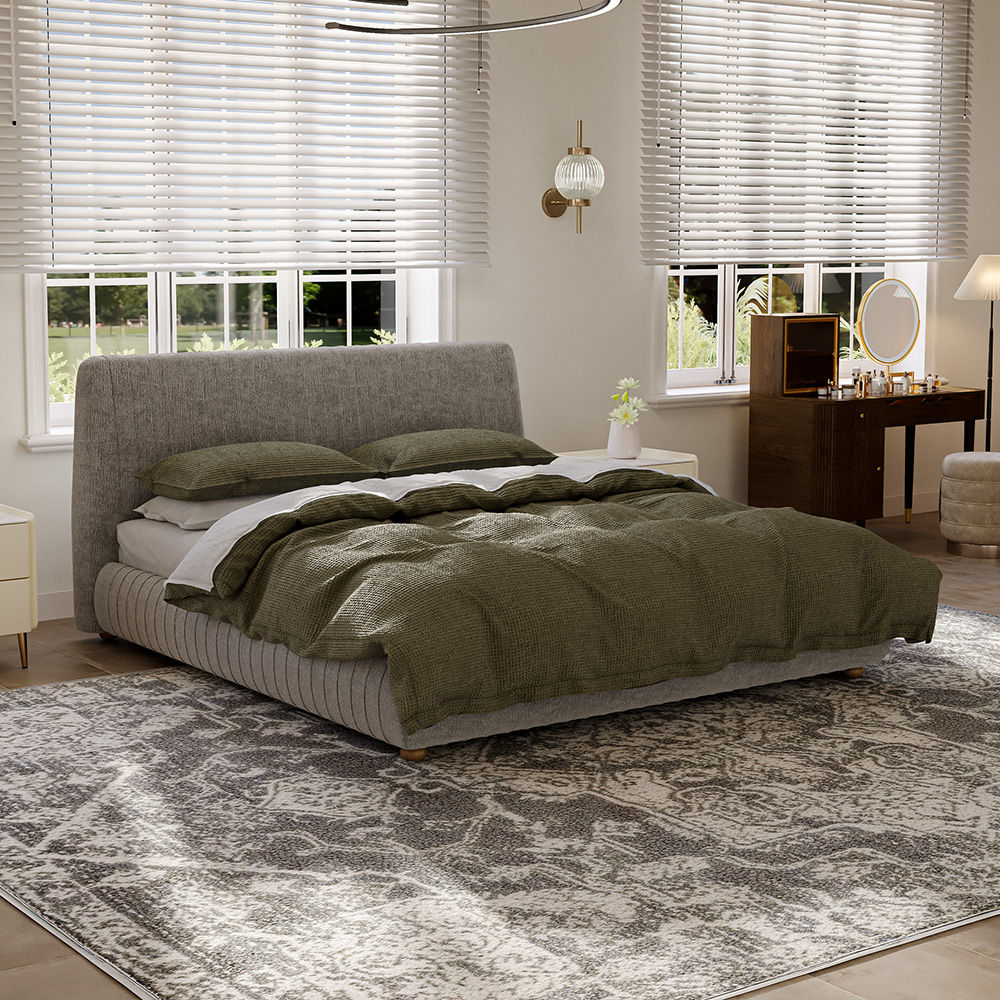 On the Ground Light Gray Fabric Beds