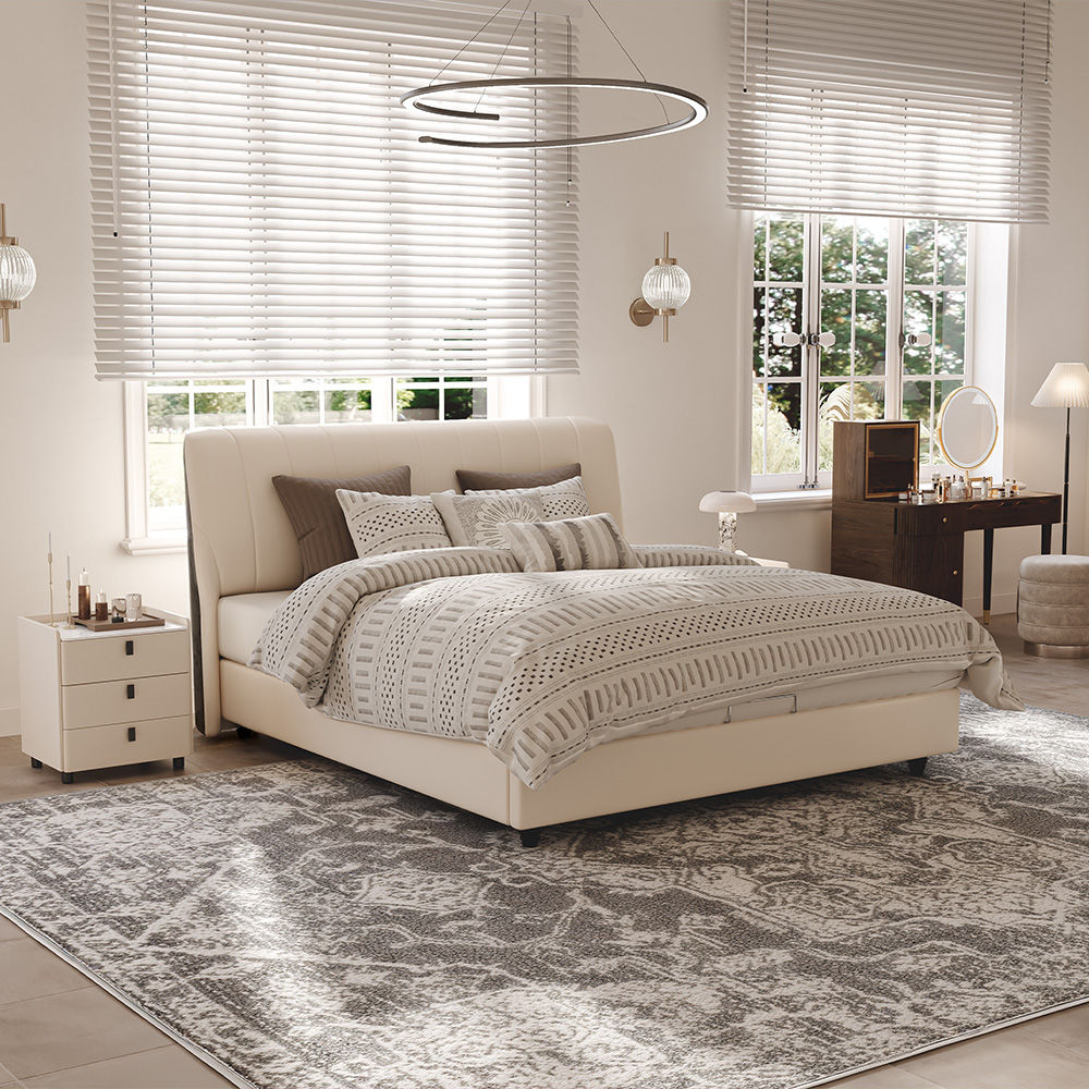 Modern Beige Leather Beds