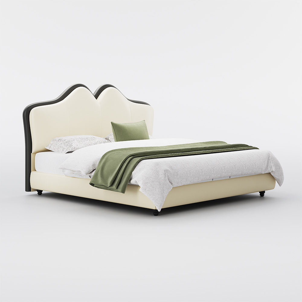 Floor TV Stand Beige Leather Beds