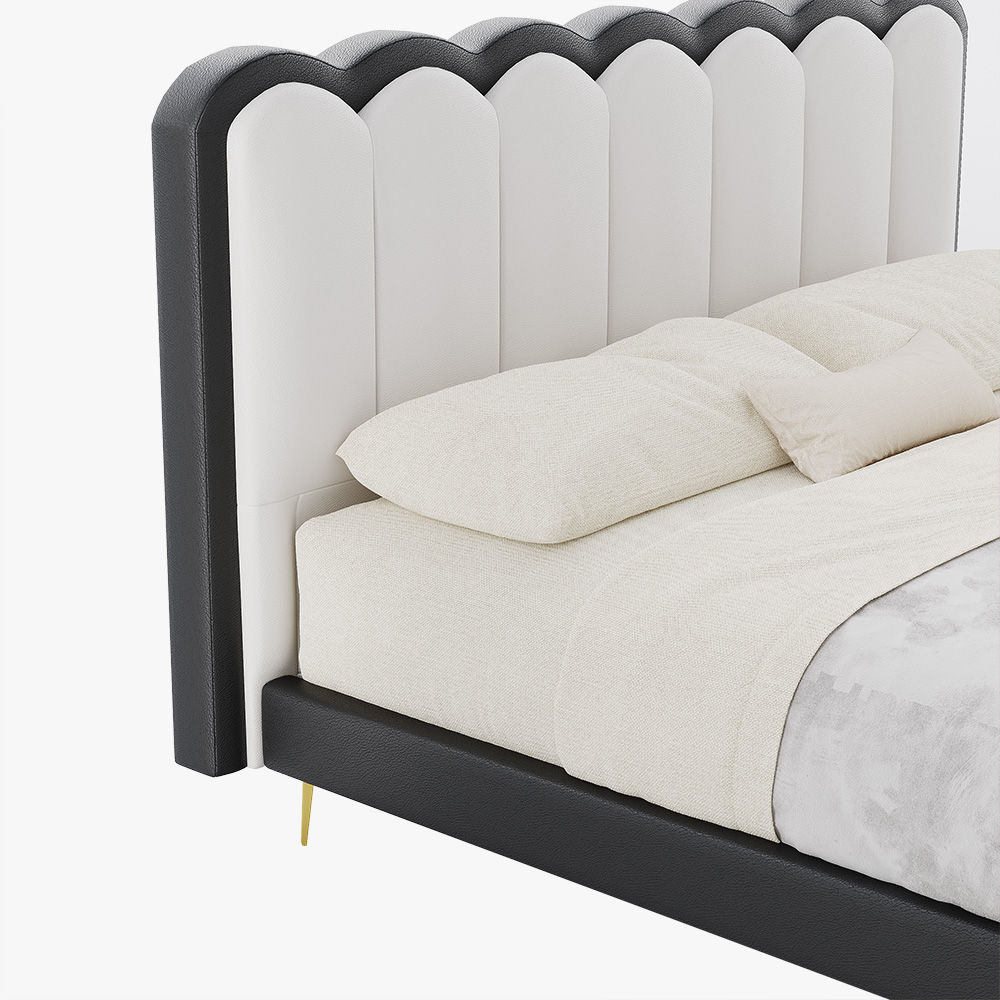 Leather White & Black Leather Beds