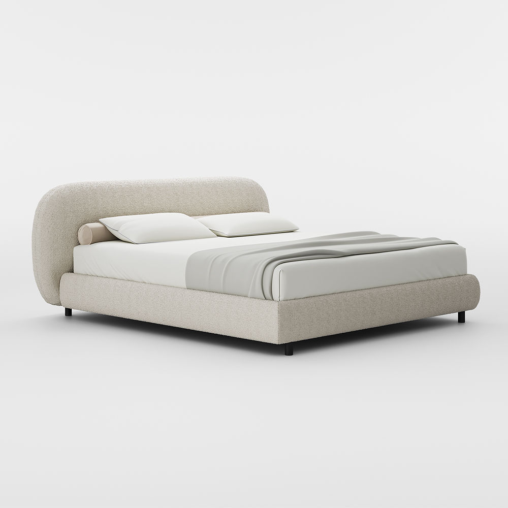On the Ground Beige Boucle Beds