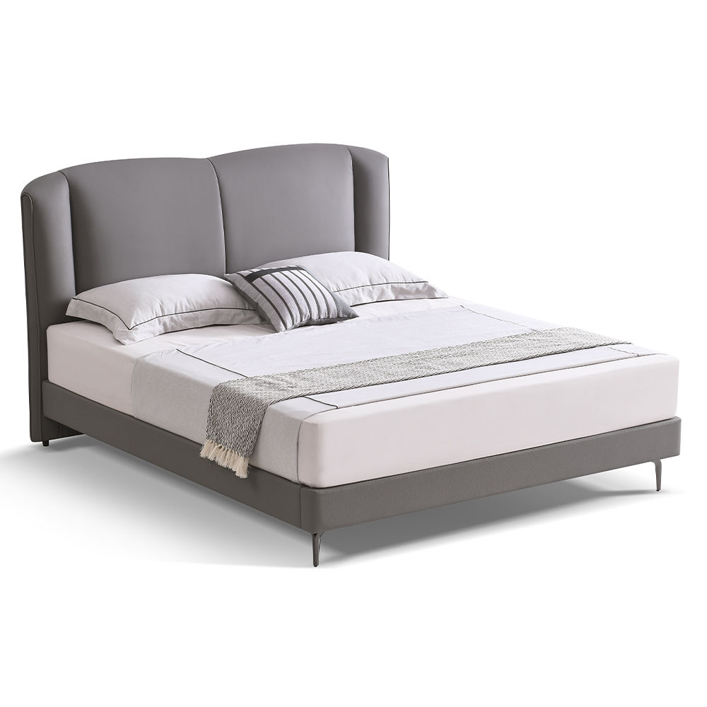 Leather Dark Gray Leather Beds