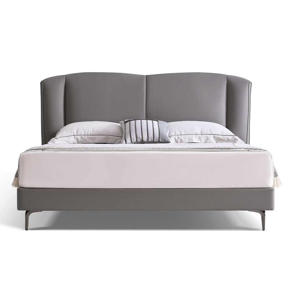 Leather Dark Gray Leather Beds
