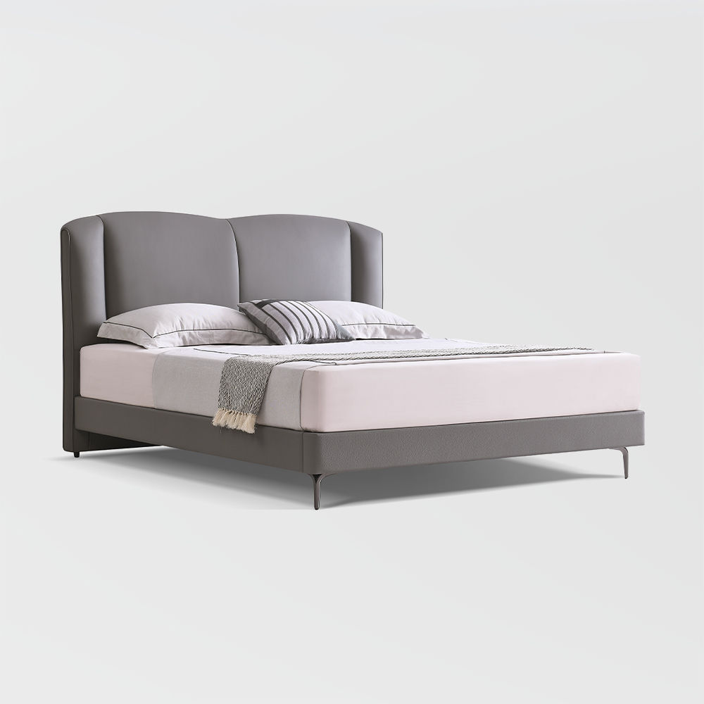 Modern Dark Gray Leather Beds