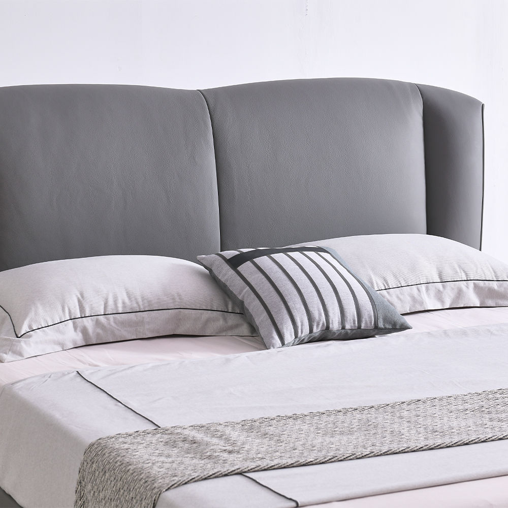Leather Dark Gray Leather Beds