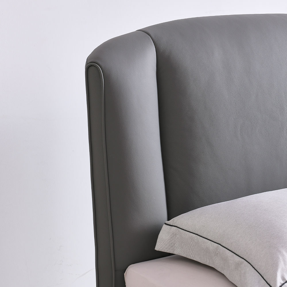 Leather Dark Gray Leather Beds