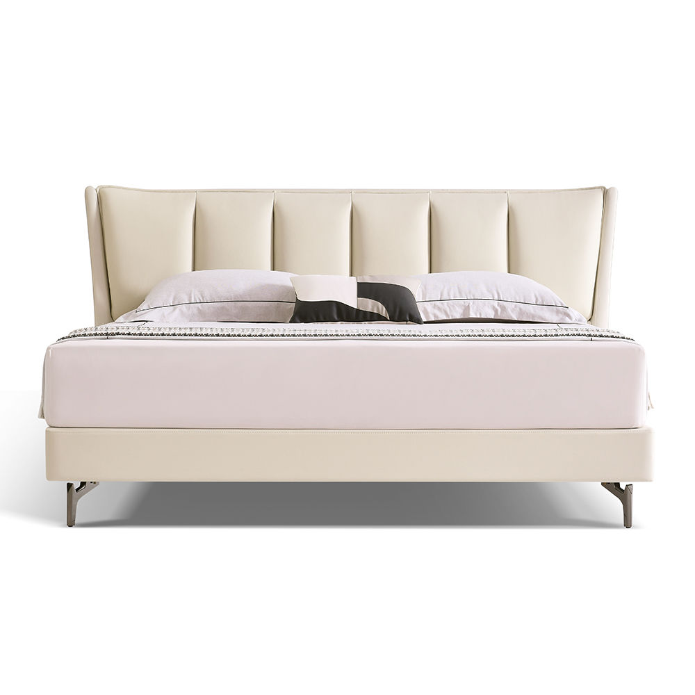 Leather Beige Leather Beds