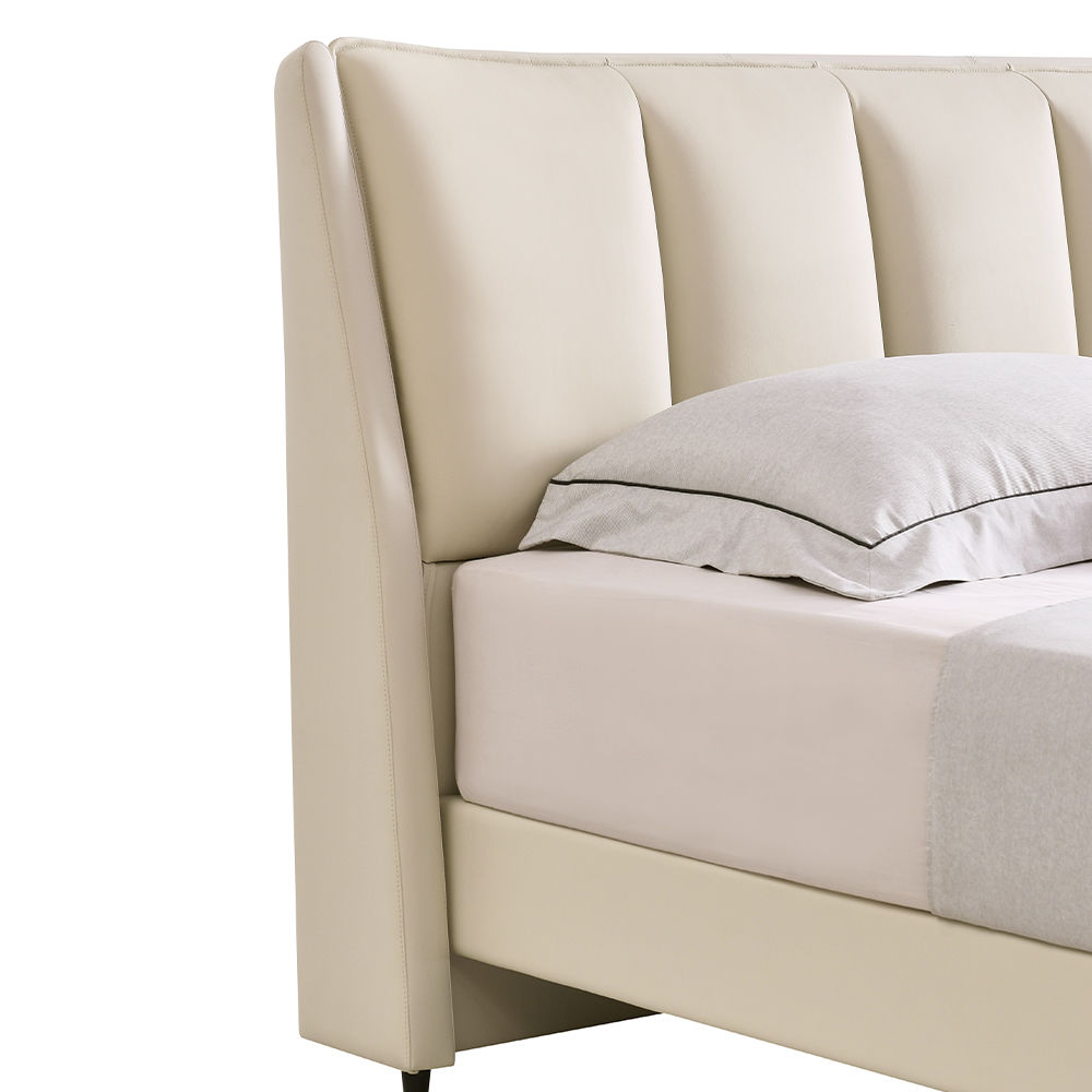 Leather Beige Leather Beds