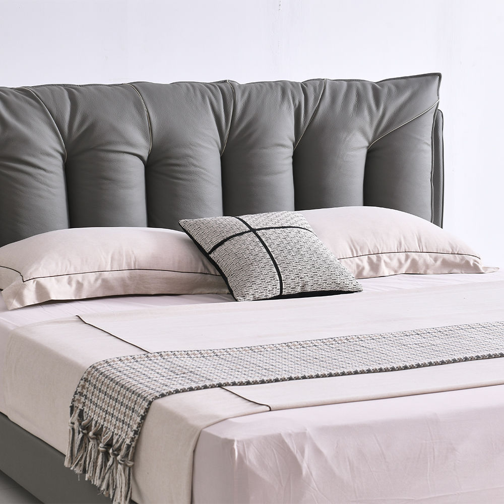 Modern Dark Gray Leather Beds