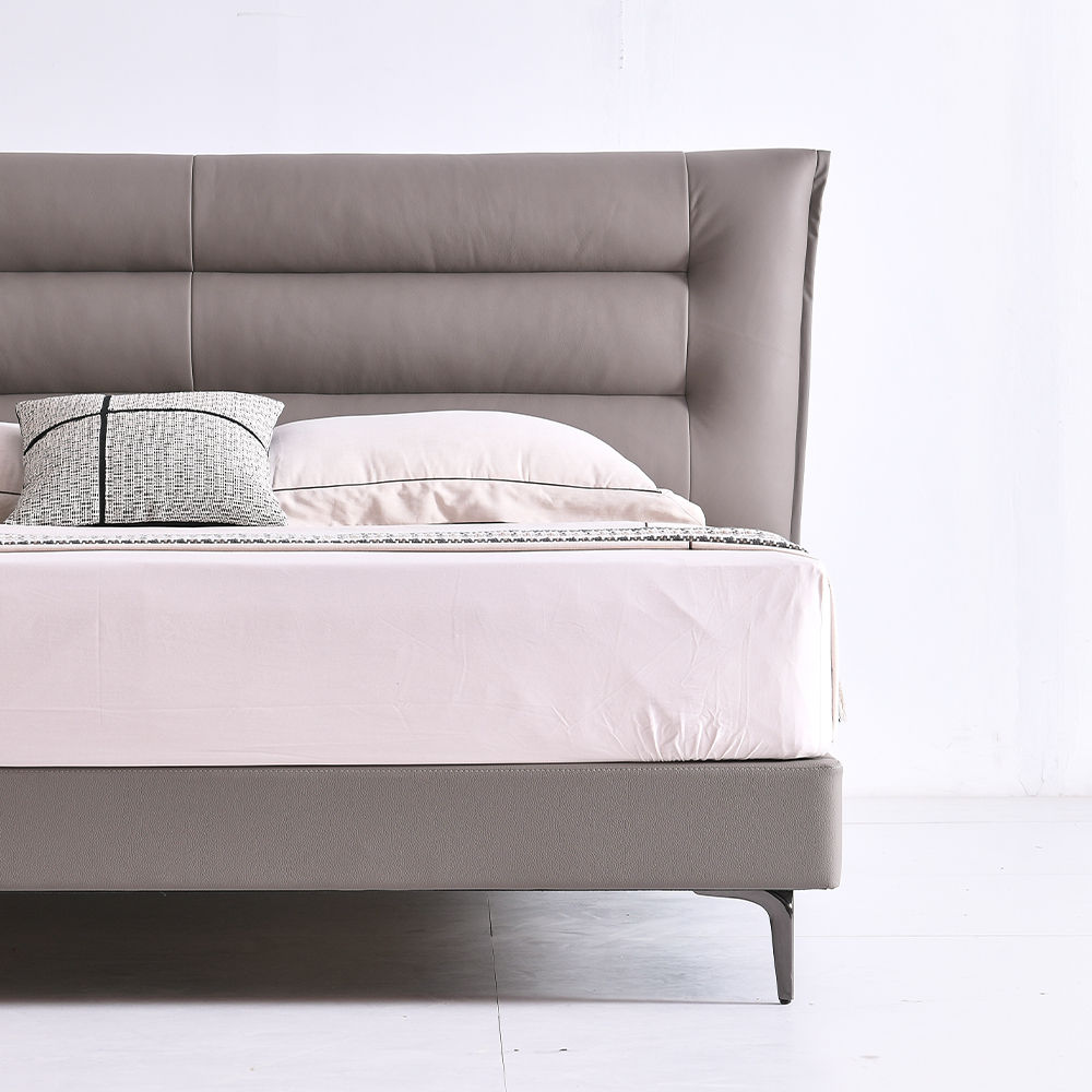 Leather Dark Gray Leather Beds
