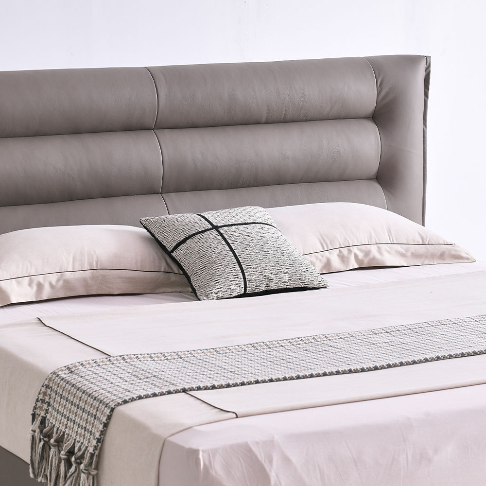 Modern Dark Gray Leather Beds