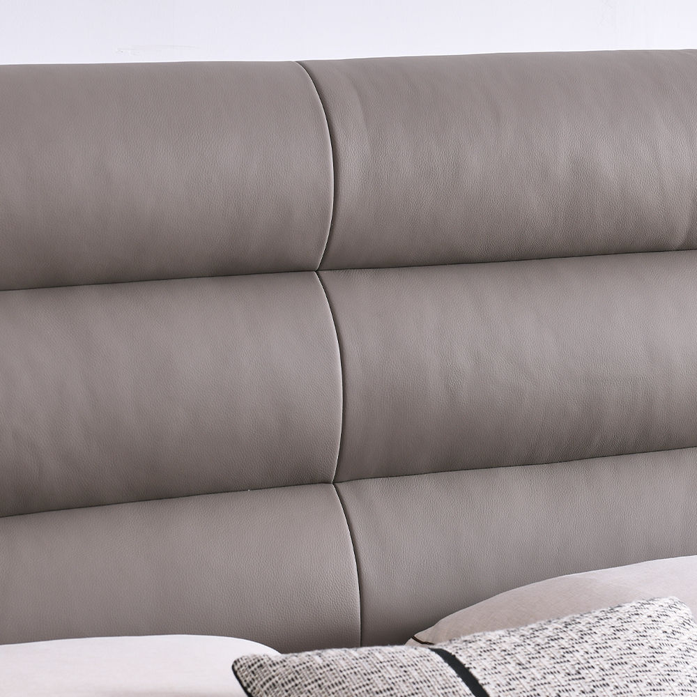 Leather Dark Gray Leather Beds