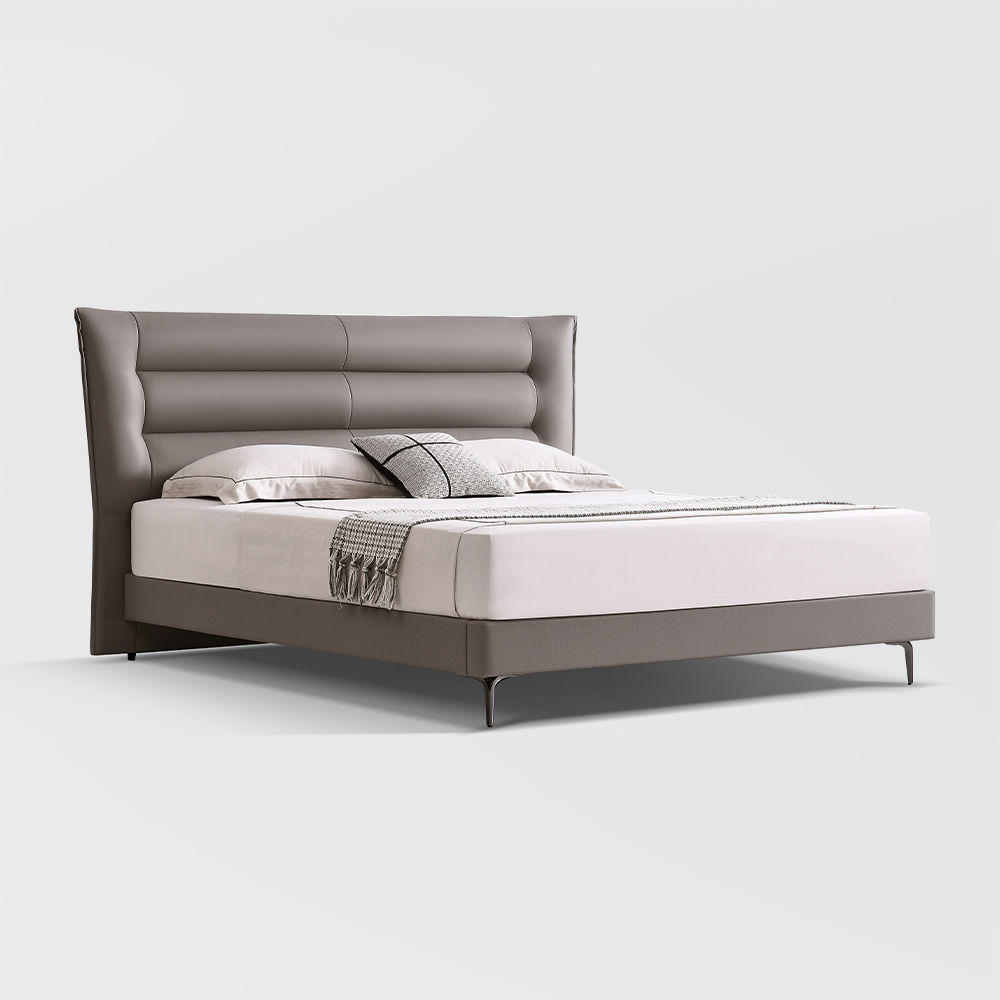 Leather Dark Gray Leather Beds