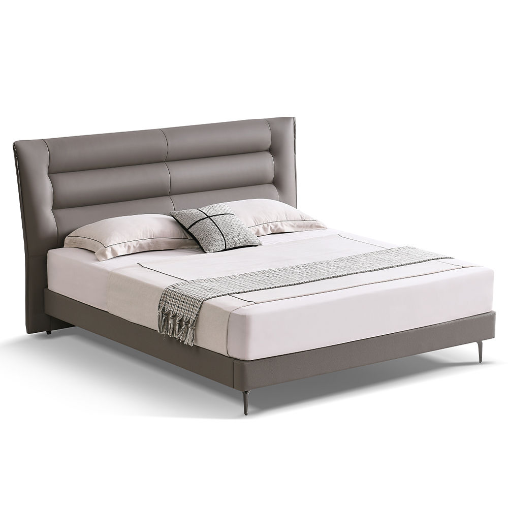 Modern Dark Gray Leather Beds