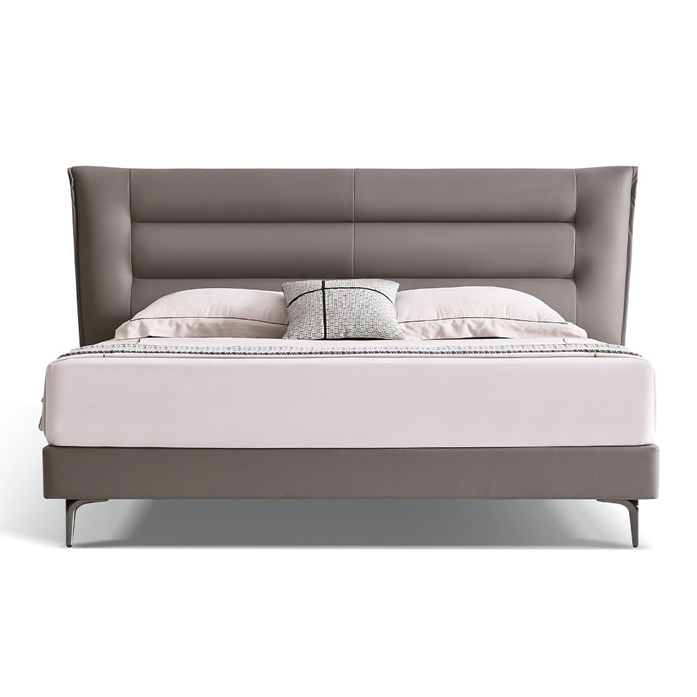 Leather Dark Gray Leather Beds