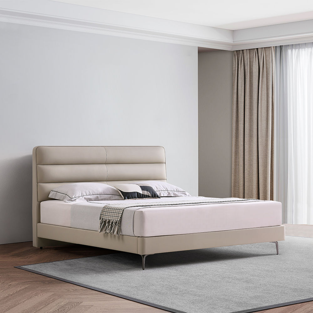 Modern Light Gray Leather Beds