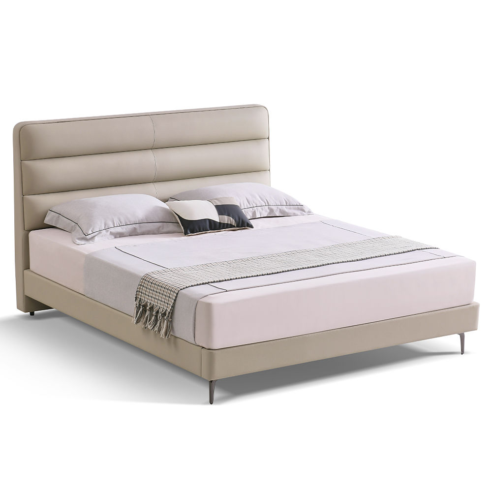 Modern Light Gray Leather Beds