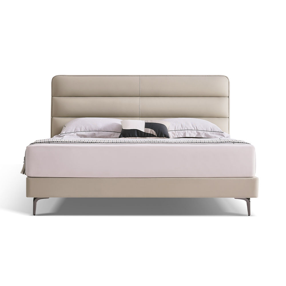 Modern Light Gray Leather Beds