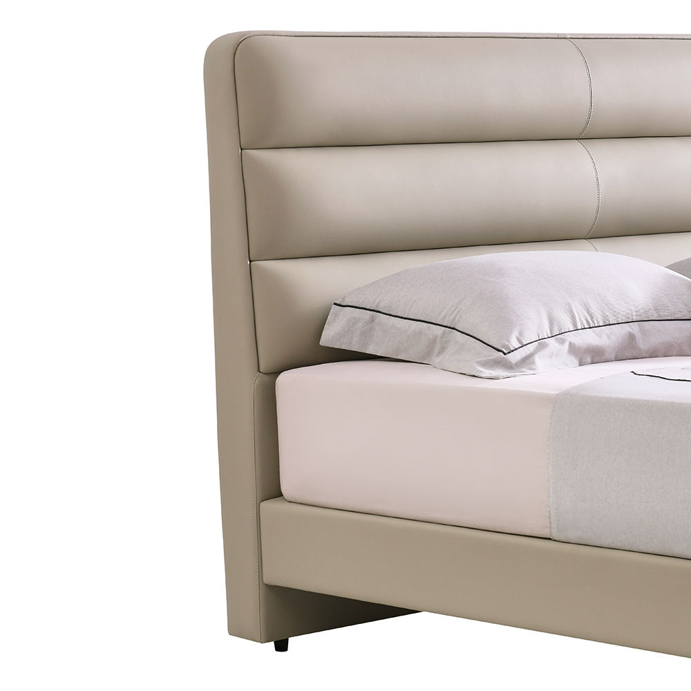 Modern Light Gray Leather Beds