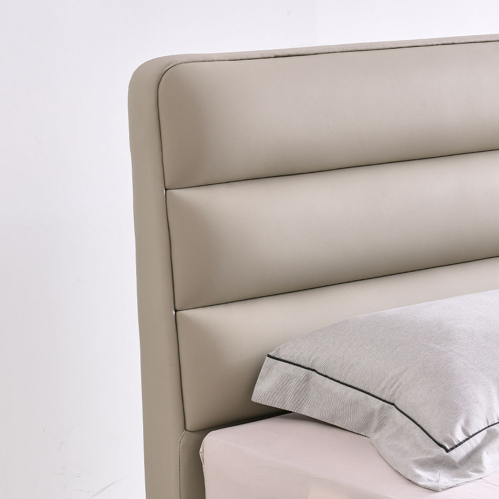 Modern Light Gray Leather Beds