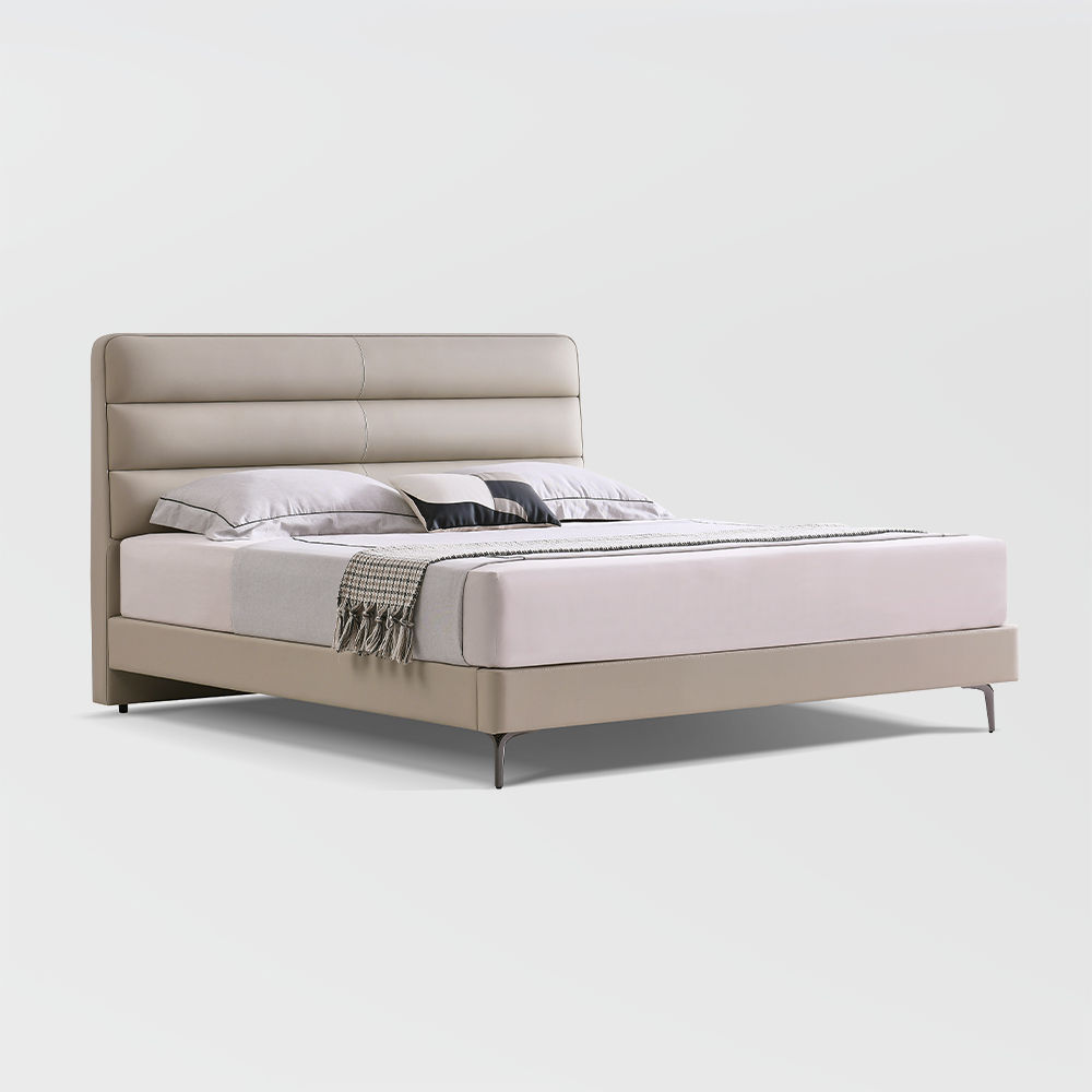 Modern Light Gray Leather Beds