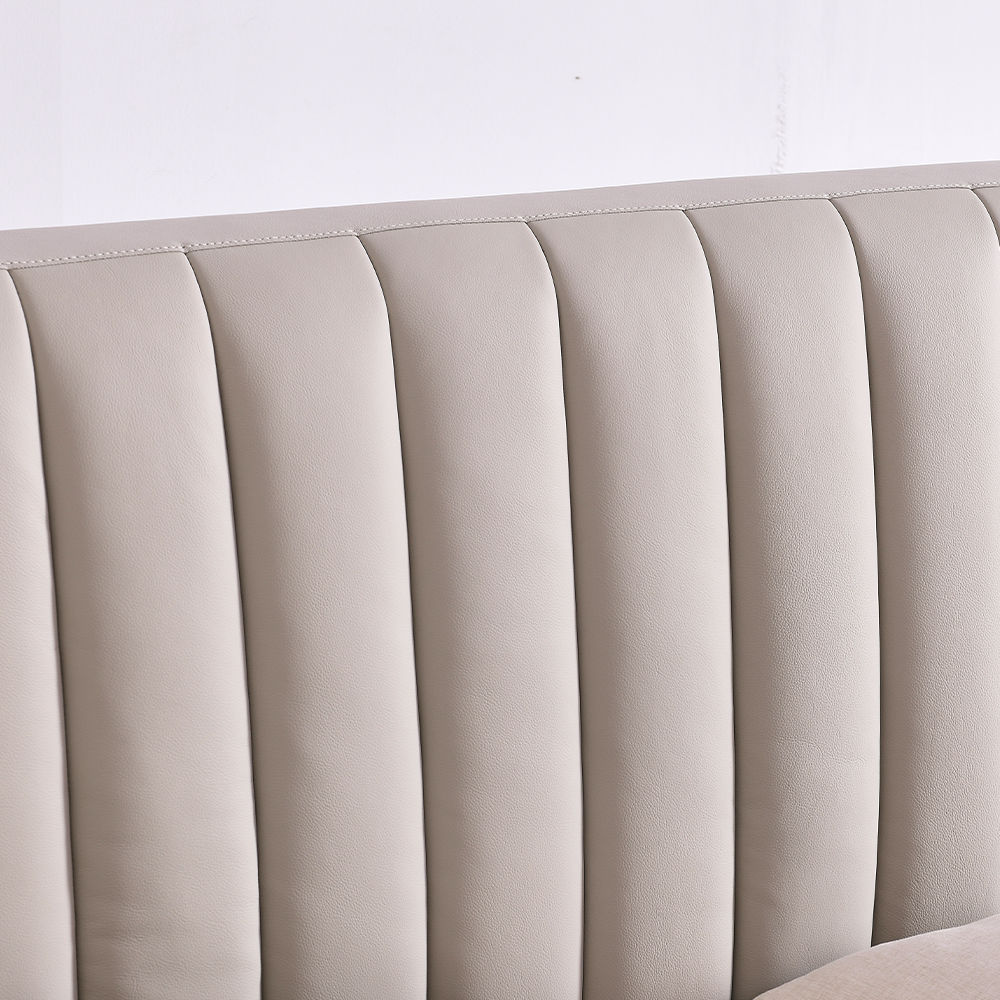 Leather Light Gray Leather Beds