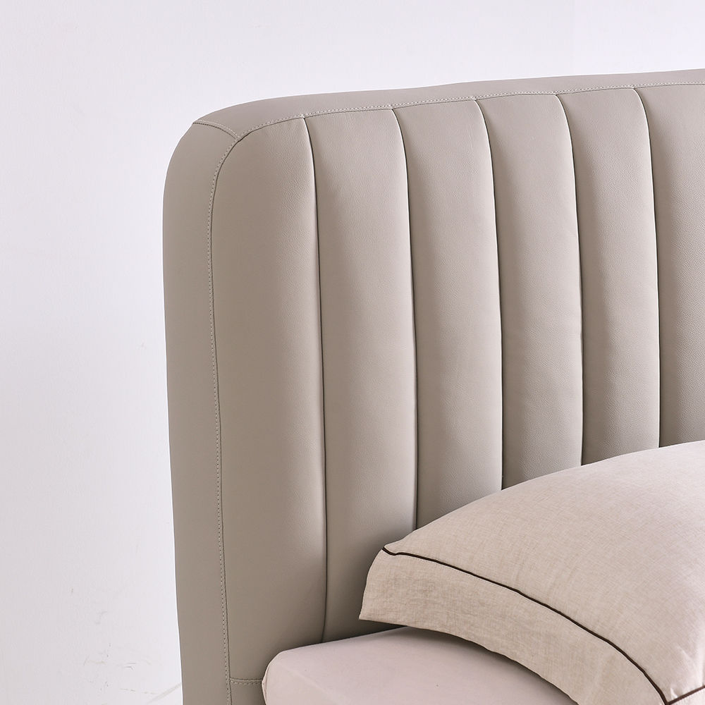 Modern Light Gray Leather Beds
