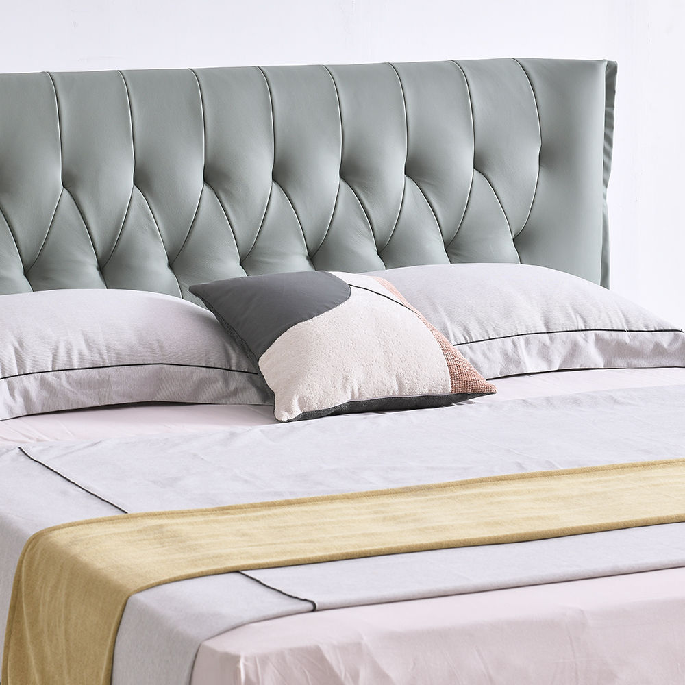 Modern Light Green Leather Beds