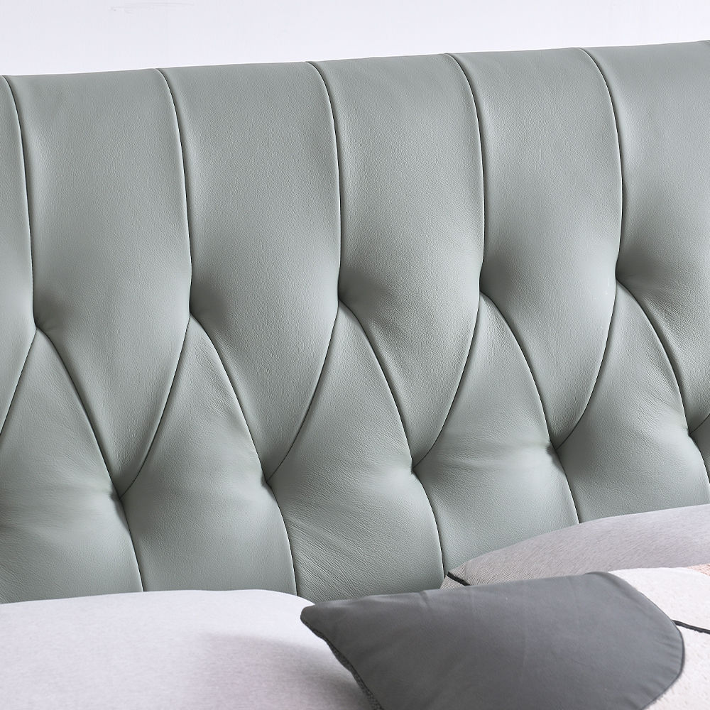 Modern Light Green Leather Beds