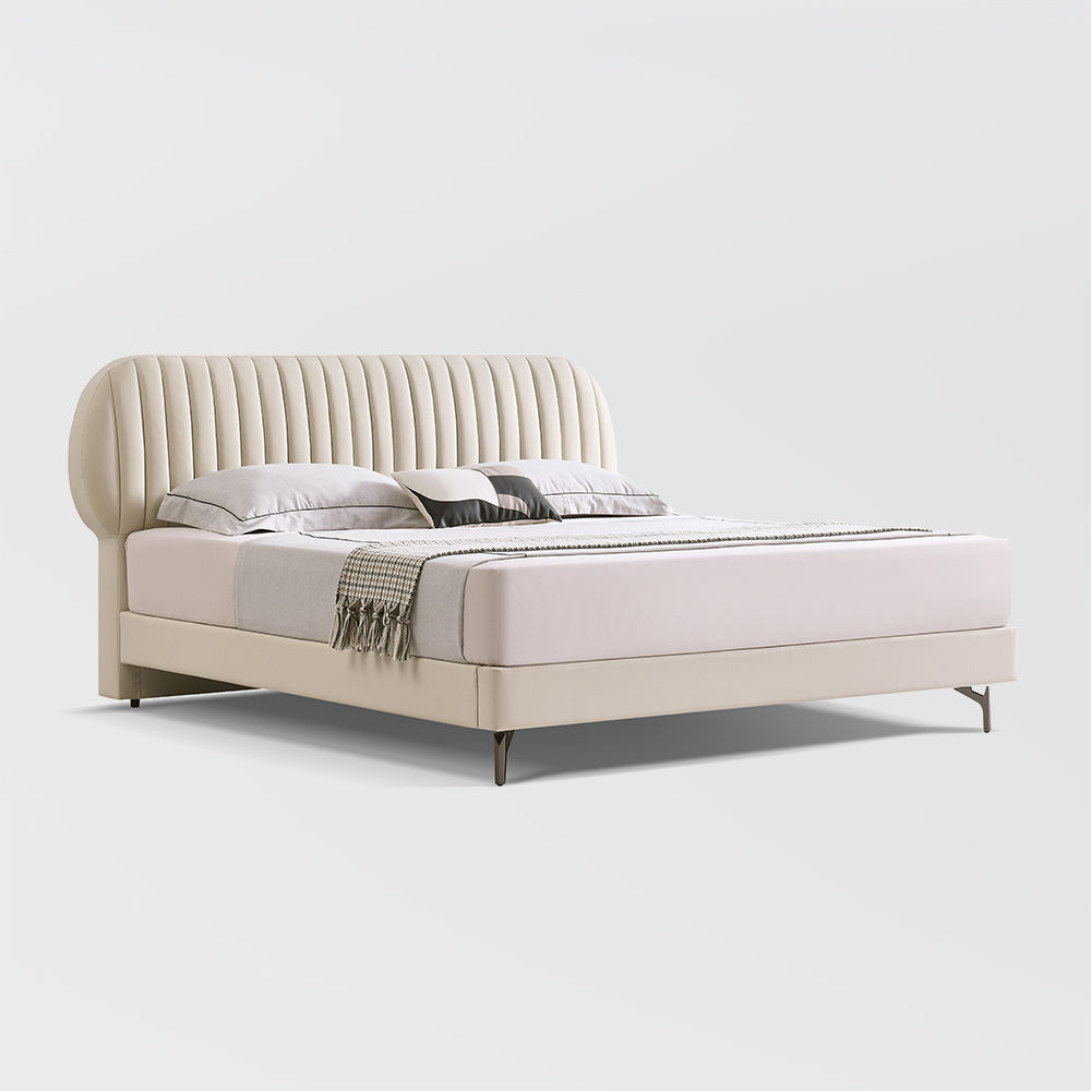 Leather Beige Leather Beds