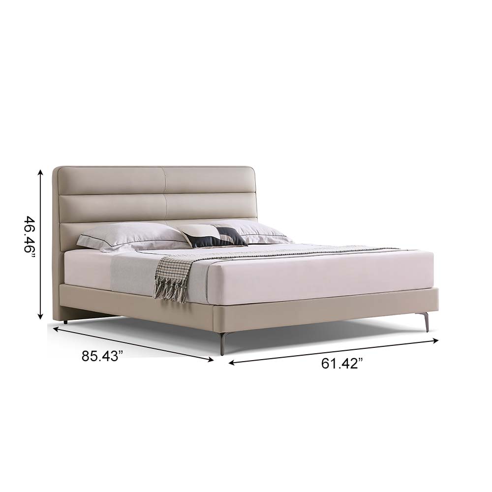 Modern Light Gray Leather Beds