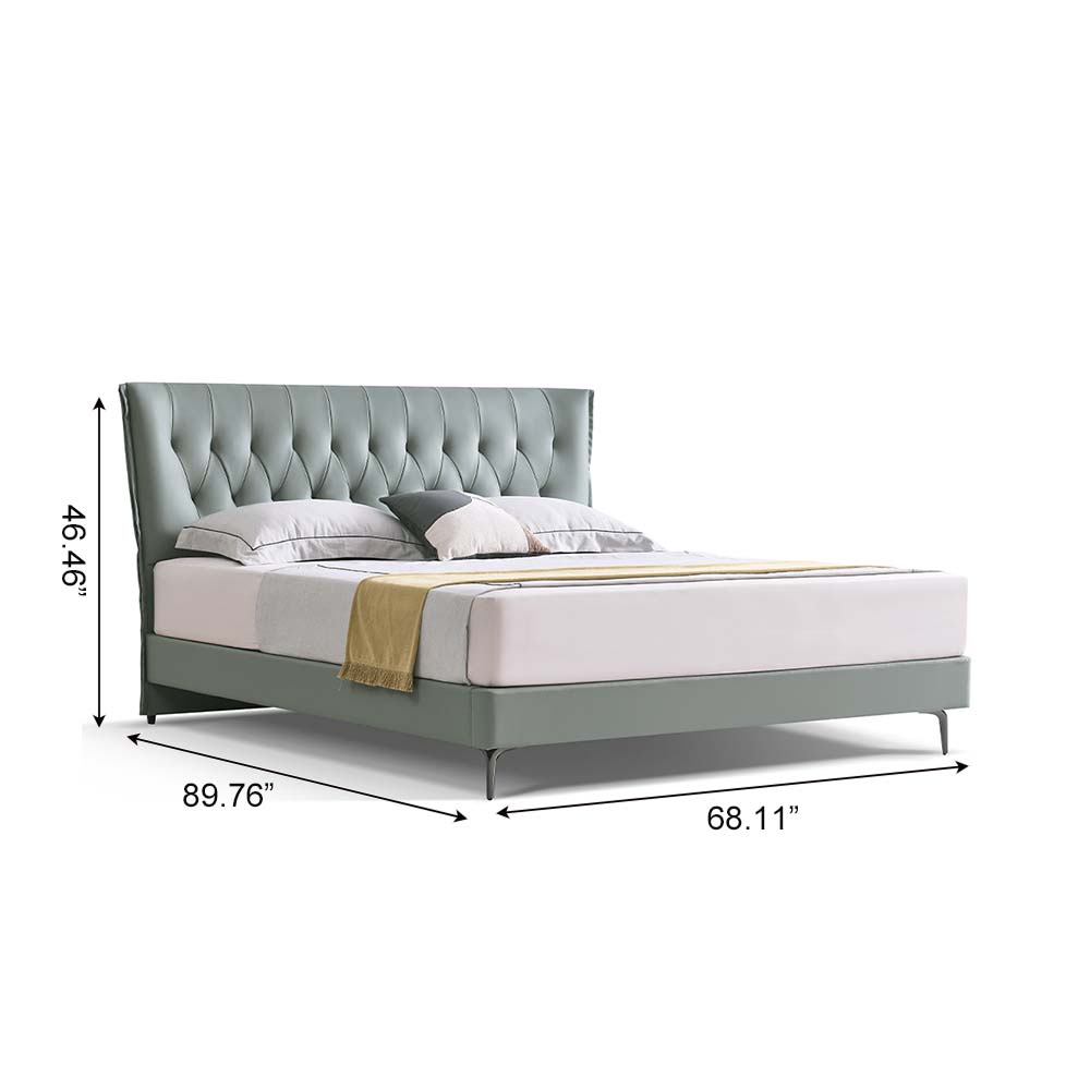 Modern Light Green Leather Beds