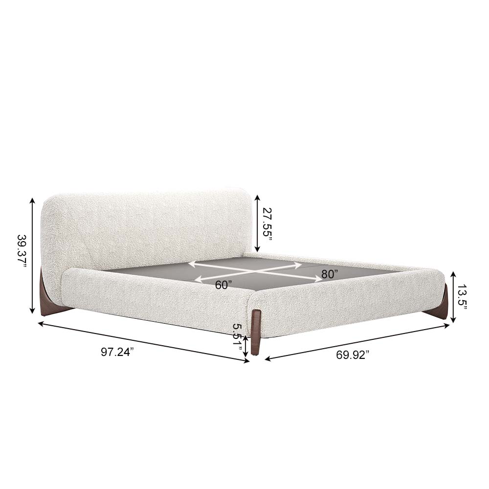 Partly Assemble Beige Boucle Beds