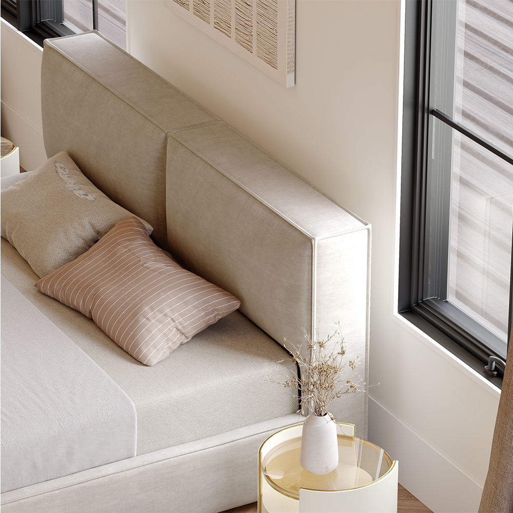 Beige Fabric Beds