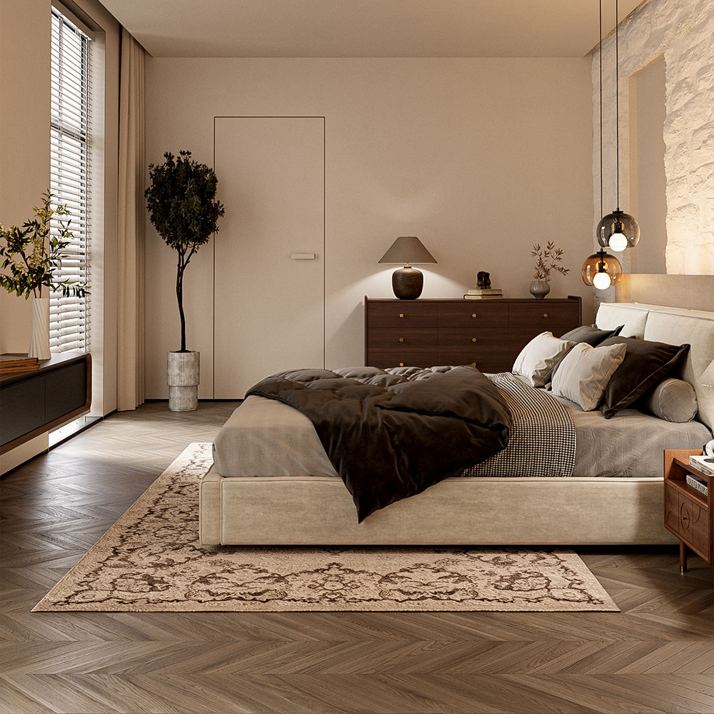 Beige Fabric Beds