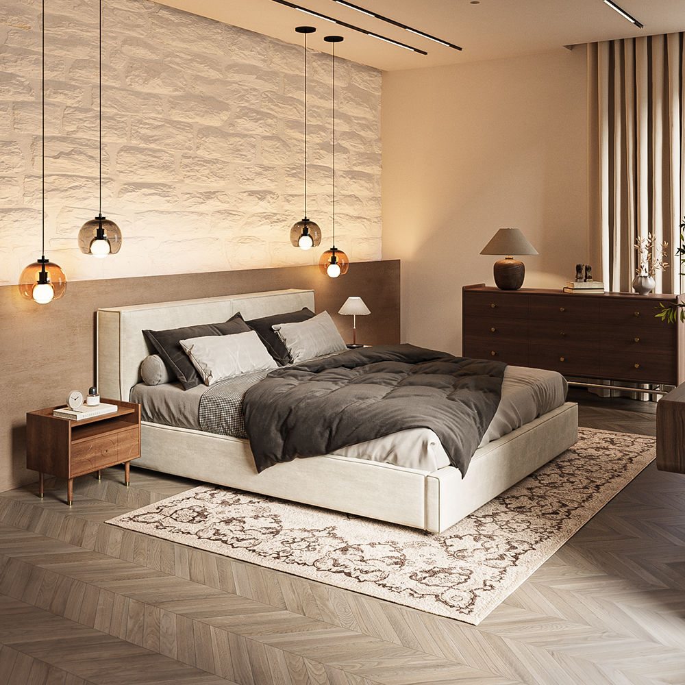 Beige Fabric Beds