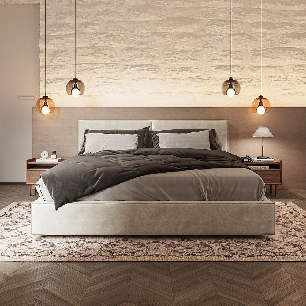 Beige Fabric Beds