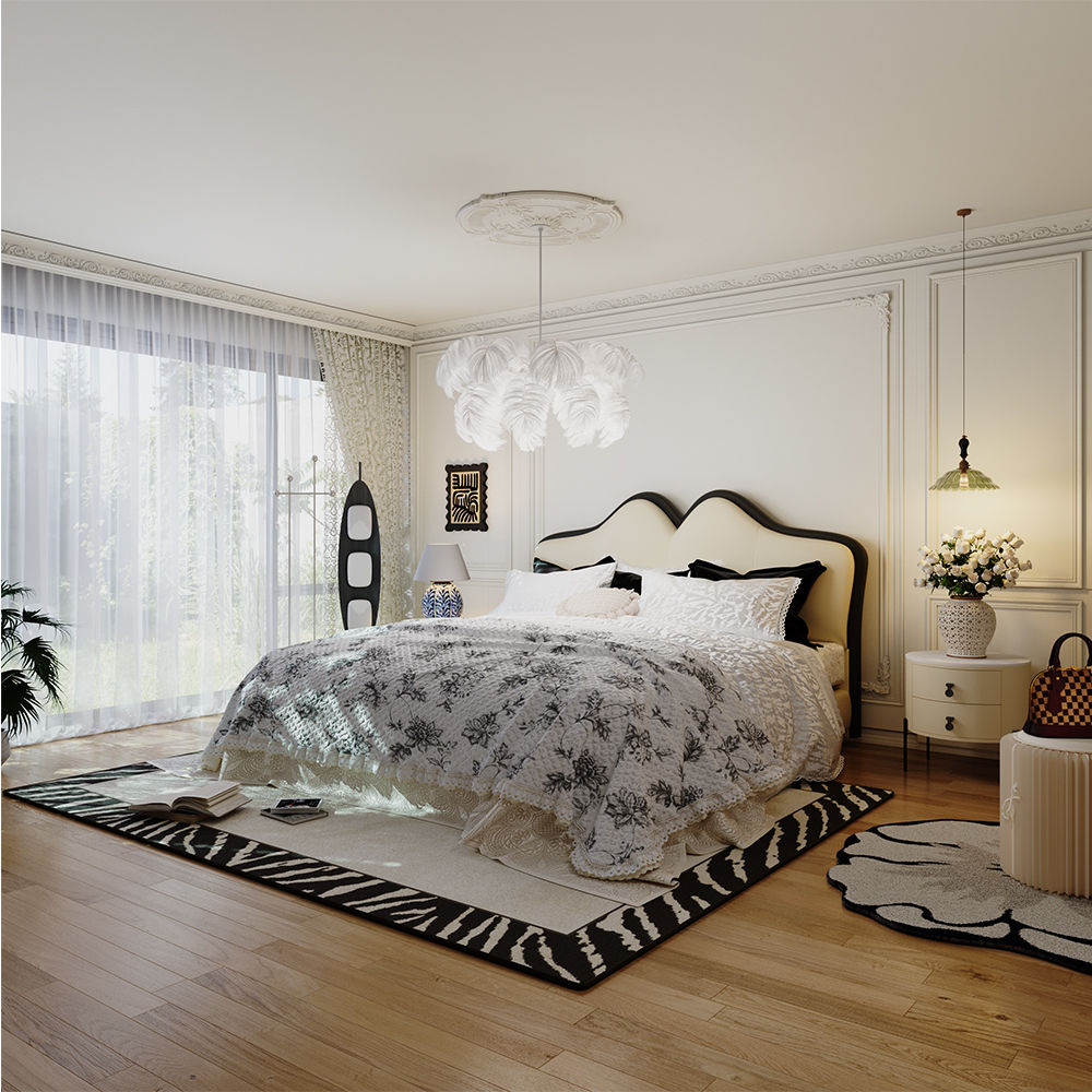 Mid Century Modern Beige Leather Beds