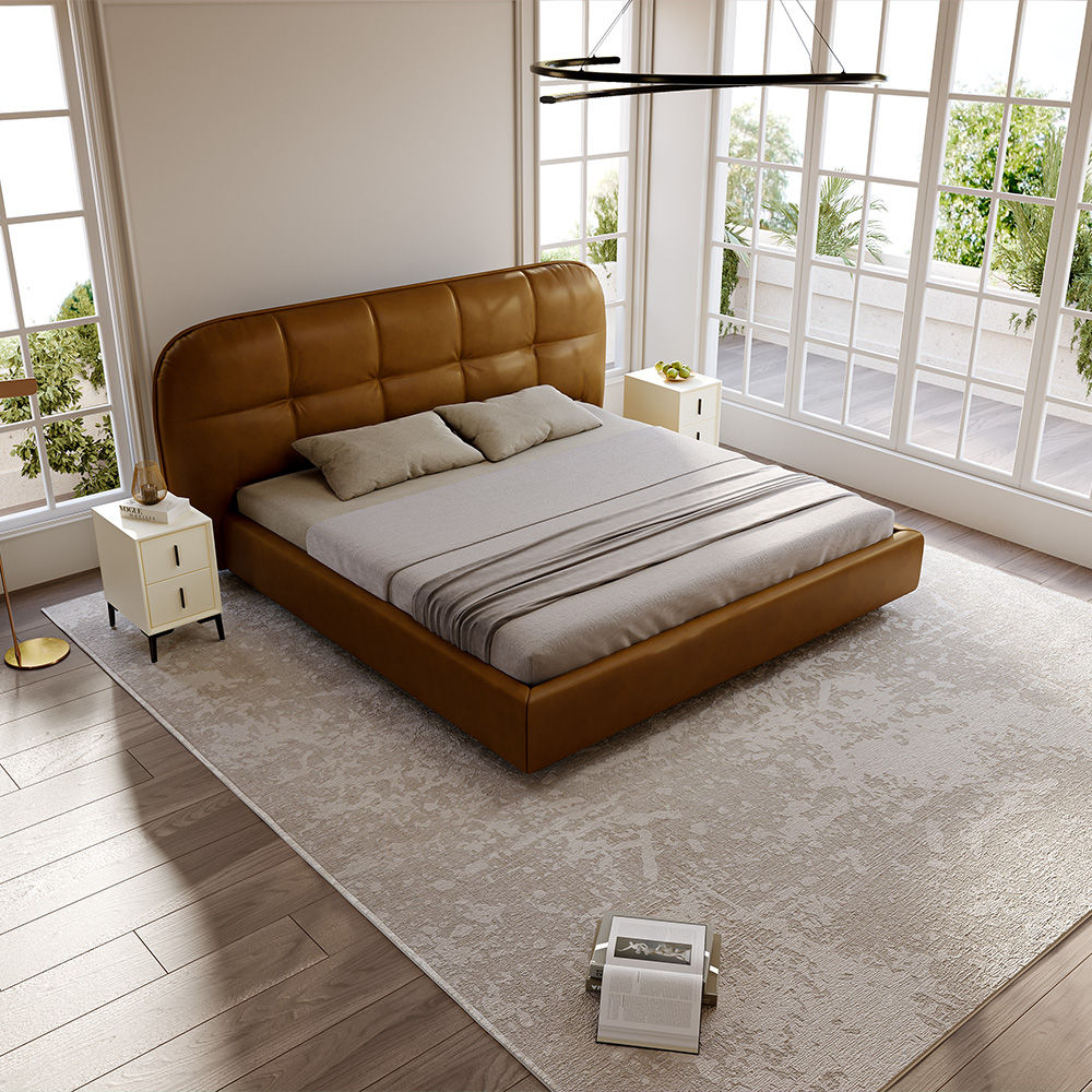 Modern Brown Leather Beds