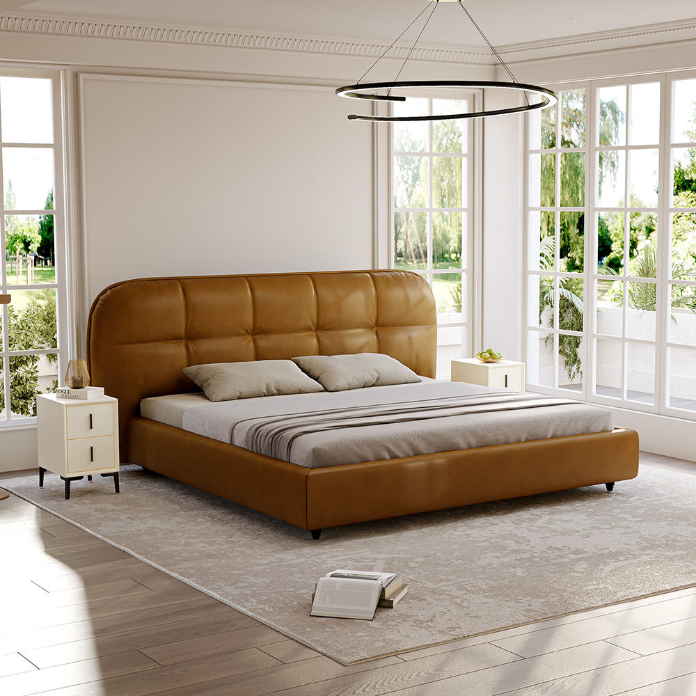 Leather Brown Leather Beds