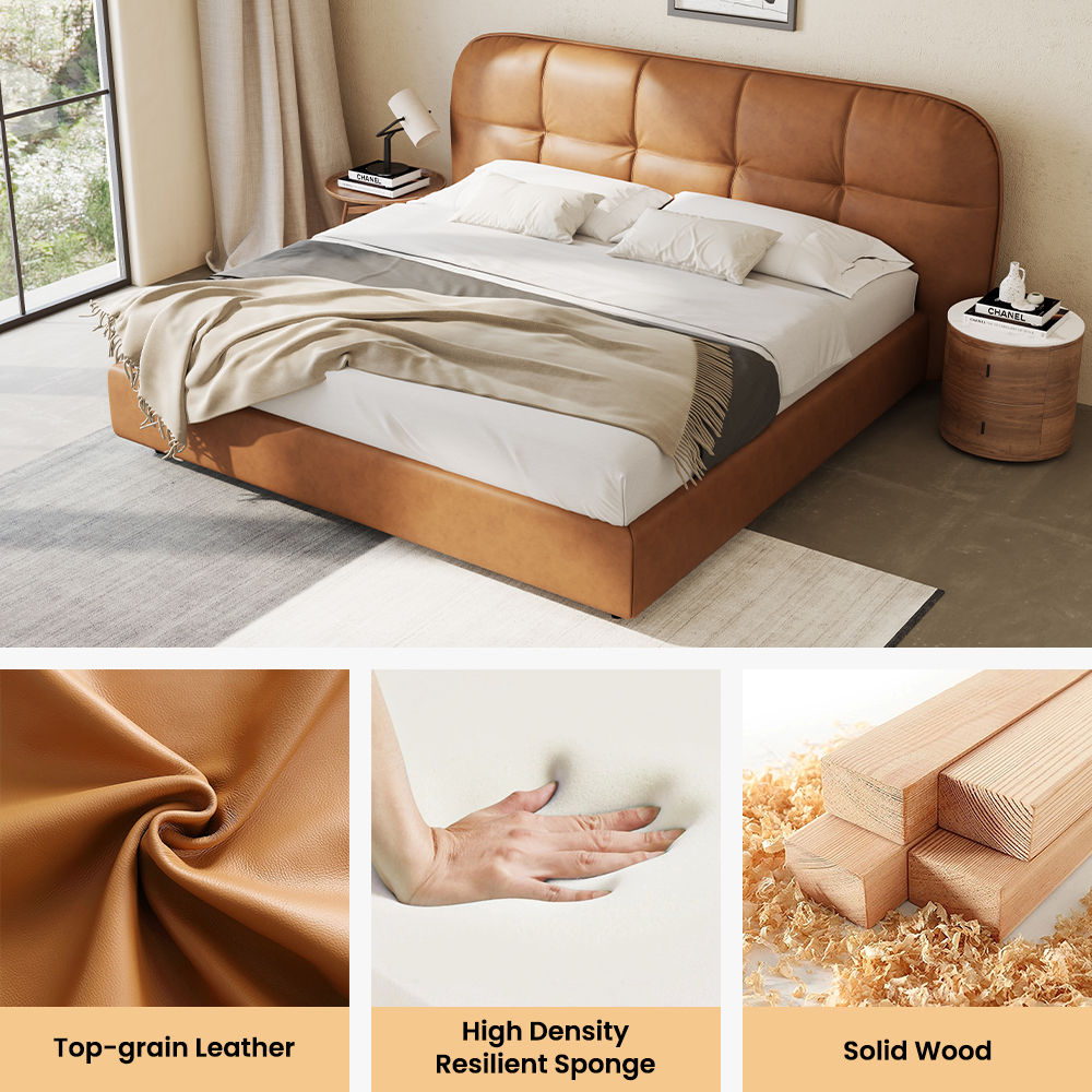 Modern Luxury Brown Leather Beds
