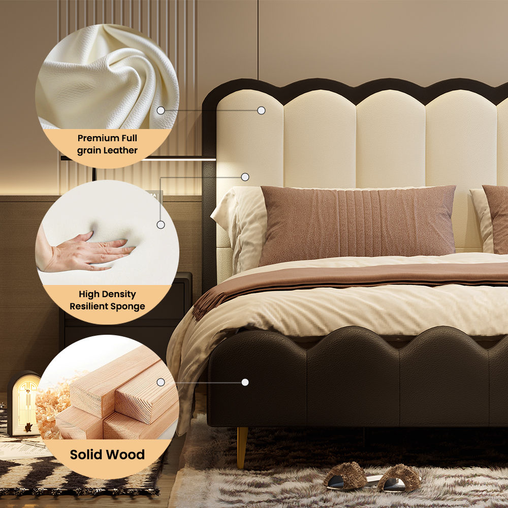 Modern White & Black Leather Beds