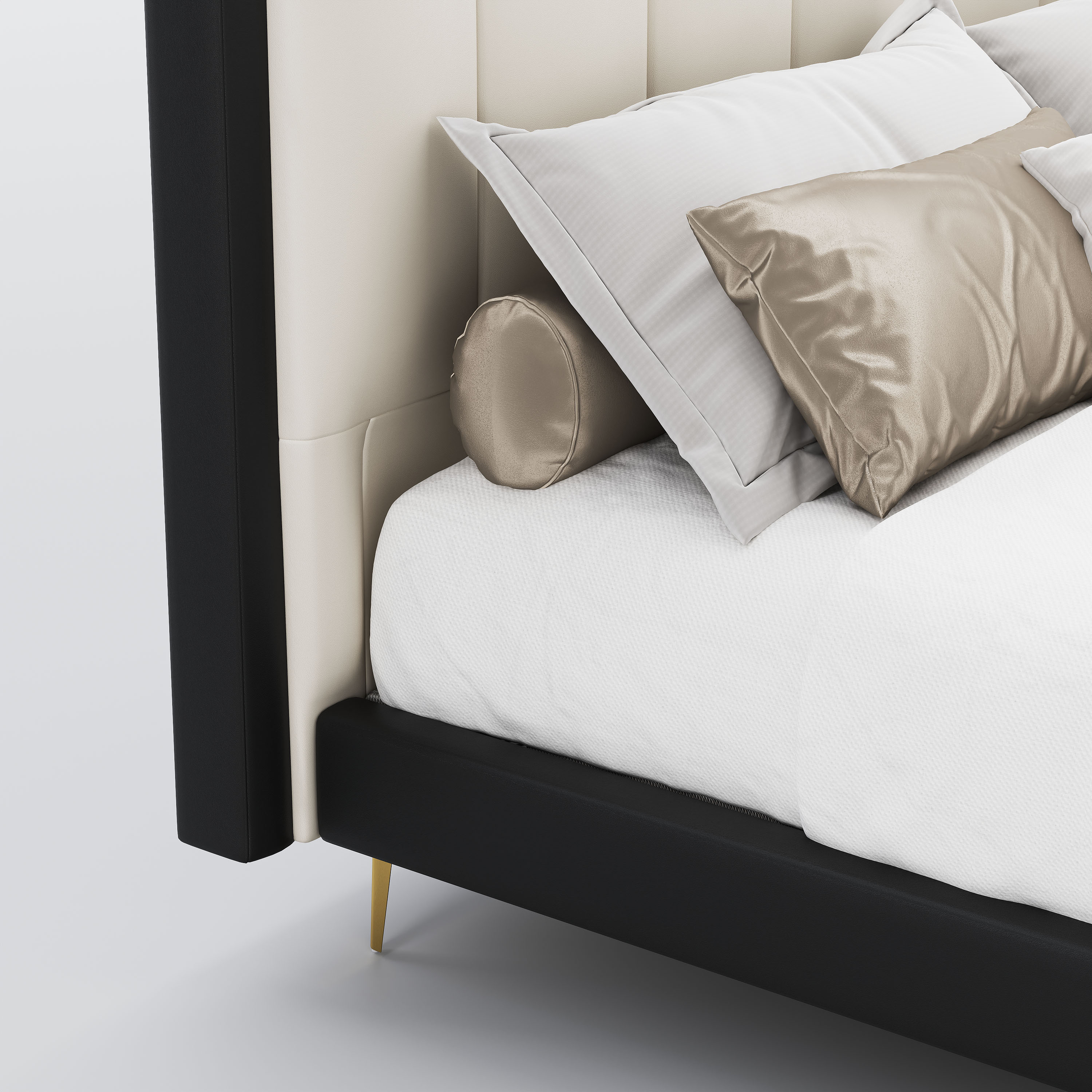 Modern White & Black Leather Beds