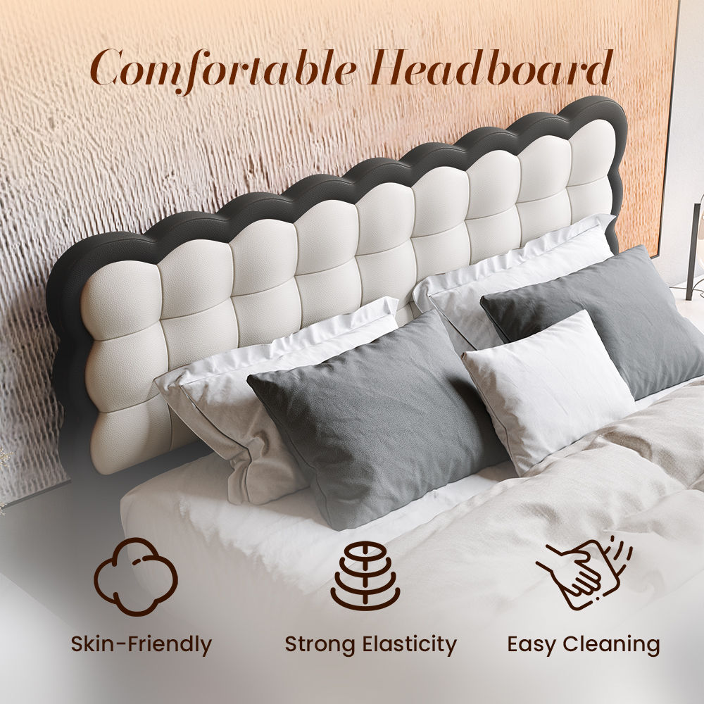 White & Black Leather Beds