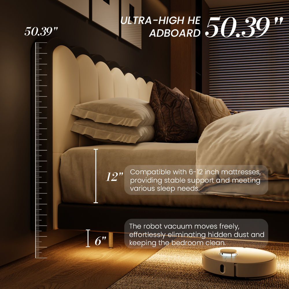Leather Ivory white & Black Leather Beds