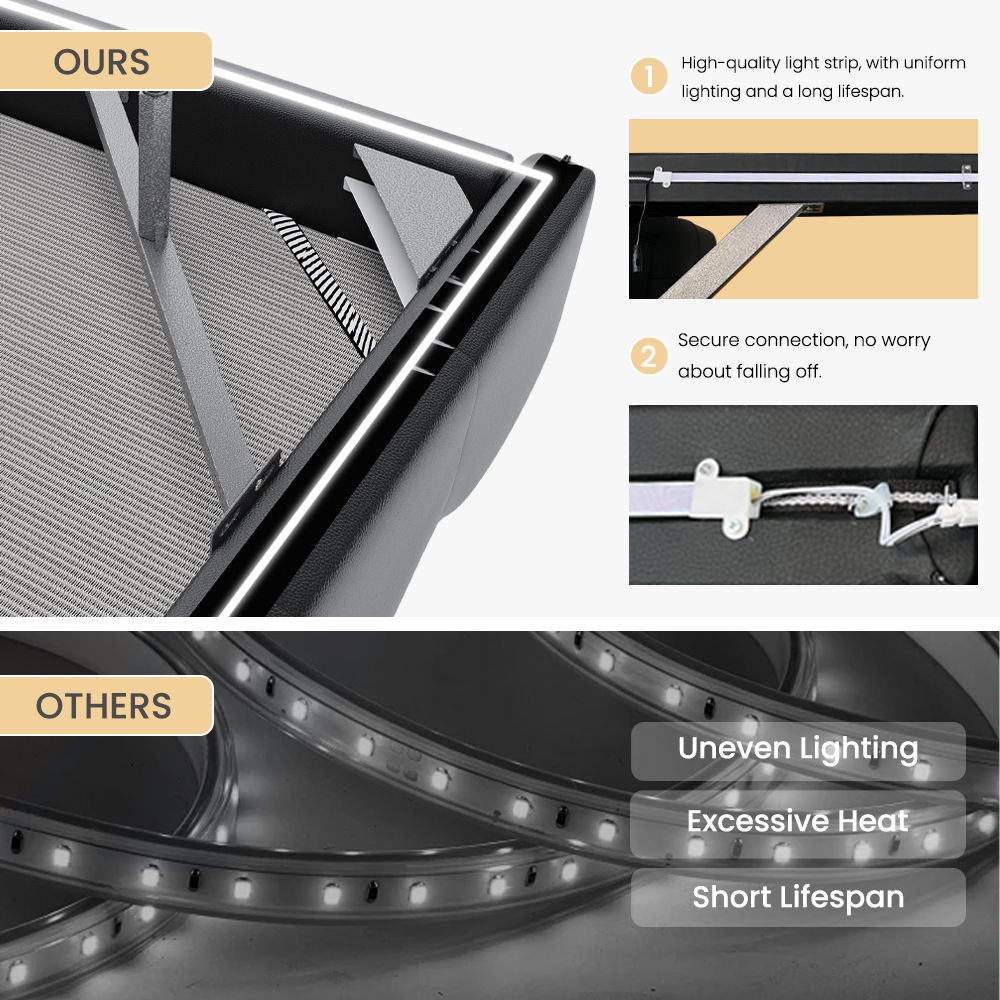 Modern Ivory white & Black Leather Beds