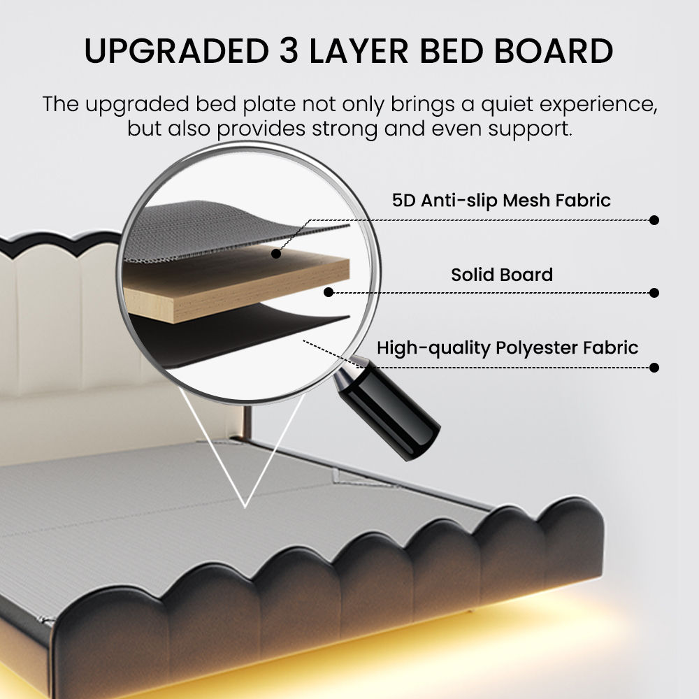 Modern Ivory white & Black Leather Beds
