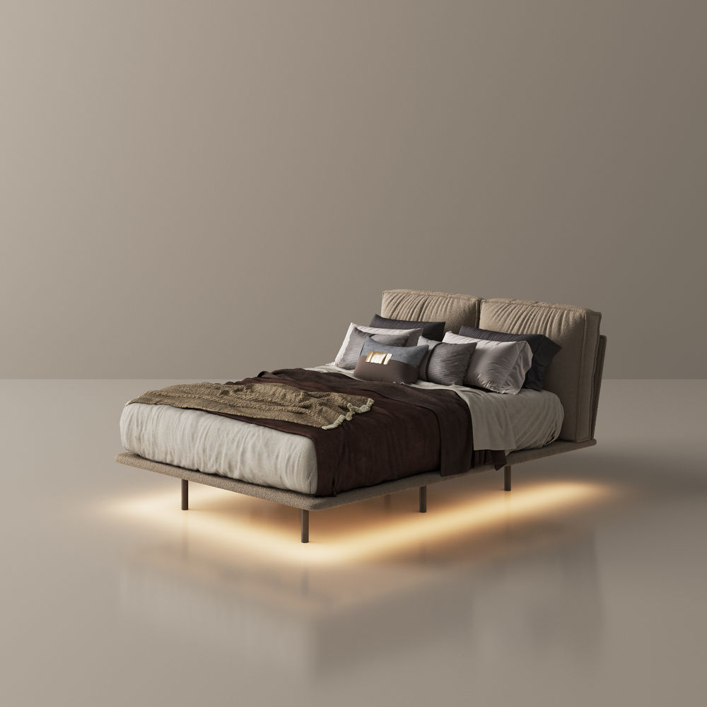 Wood Khaki Polyester Beds
