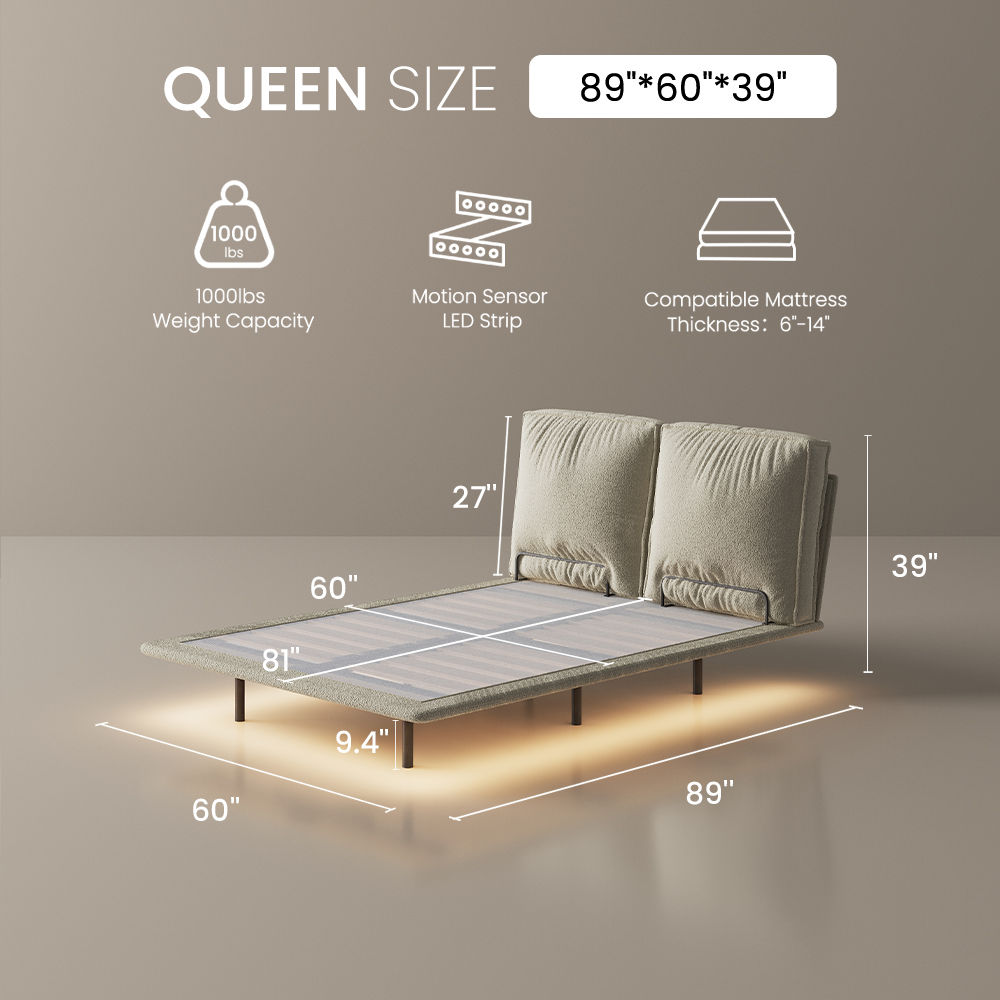 with Light Beige Polyester Beds