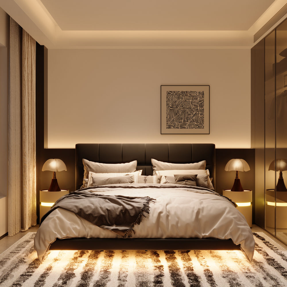Partly Assemble Black PU Leather Beds